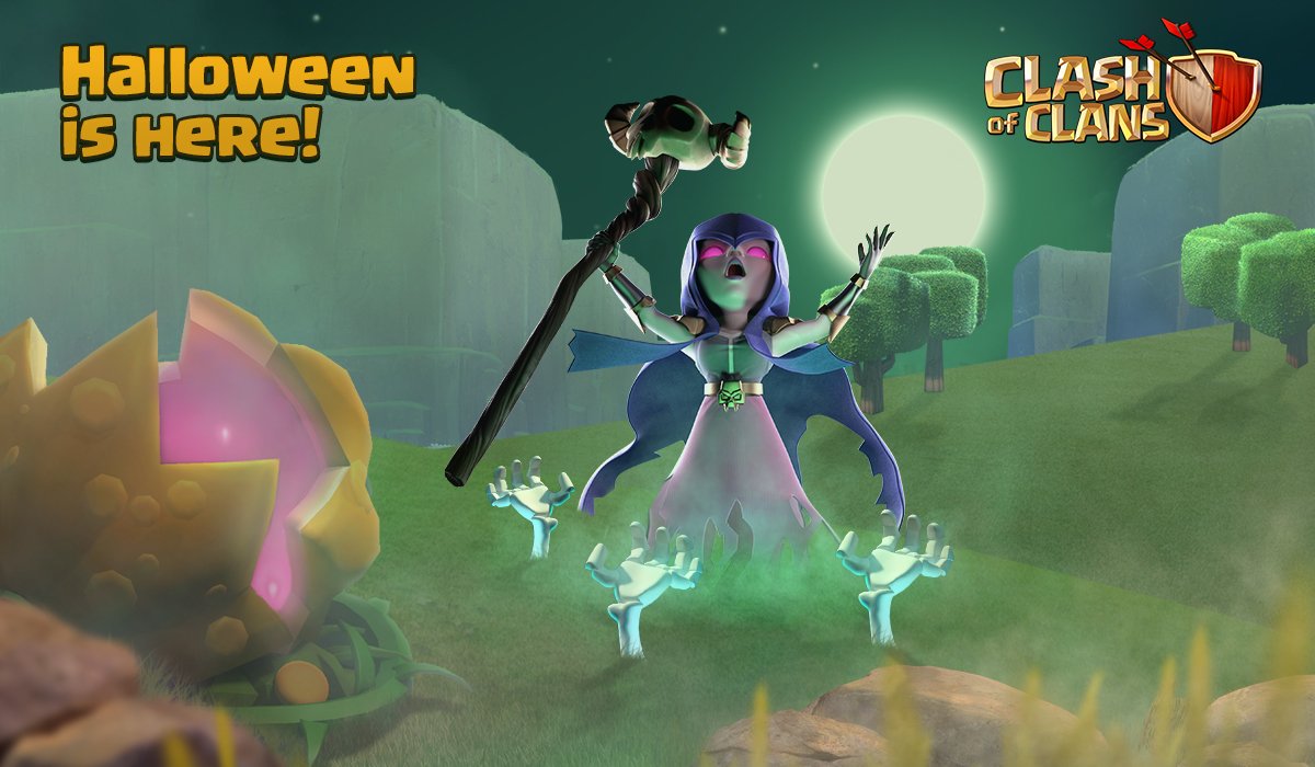 ClashofClans's tweet image. Maintenance complete! The Halloween Update is live! 
clashofclans.com/blog/news/hall…
