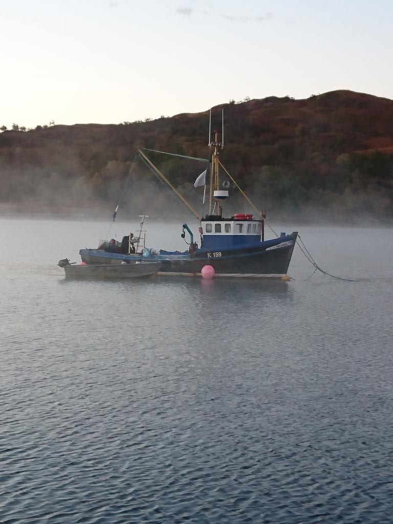 atlanticgarden0's tweet photo. Sea-smoke gathers around our Helanda as her engine warms up and we light our stove https://t.co/kGLeDAQjAQ