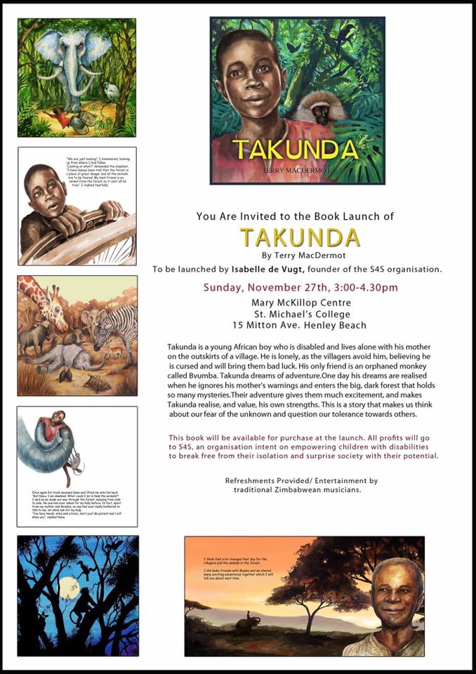 Sport4Social's tweet photo. In a month @Sport4Social will launch children's book Takunda by #Zimbabwe #artist Terry. Topics: #disability #inclusion #poaching! https://t.co/JgMRJrQw88