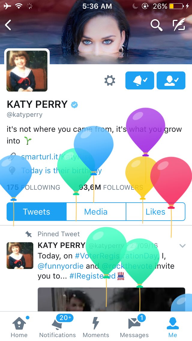 katyspics's tweet photo. Level 32: it's not where you came from, it's what you grow into 🌱
#HappyBirthdayKatyPerry https://t.co/JtGk6S4vK7