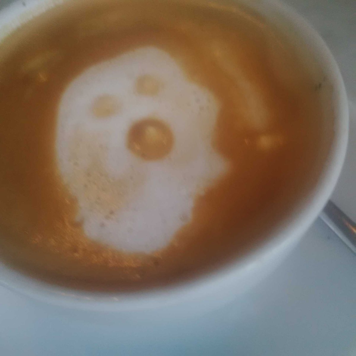 It seems the Halloween spirit has come early in my coffee today. #SPOOKY