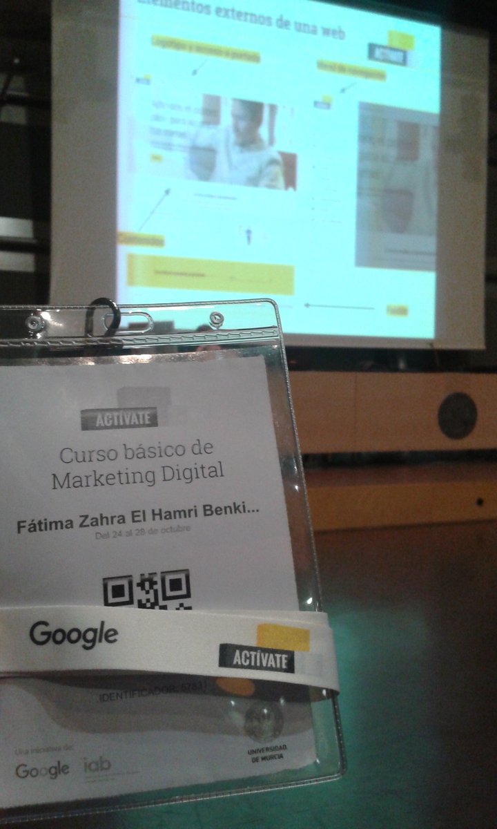 fatima_elhamri's tweet photo. Web y usabilidad con #ActívateMurcia #google #IAB @umnoticias #2día #MarketingDigital https://t.co/1UBrHssdYM