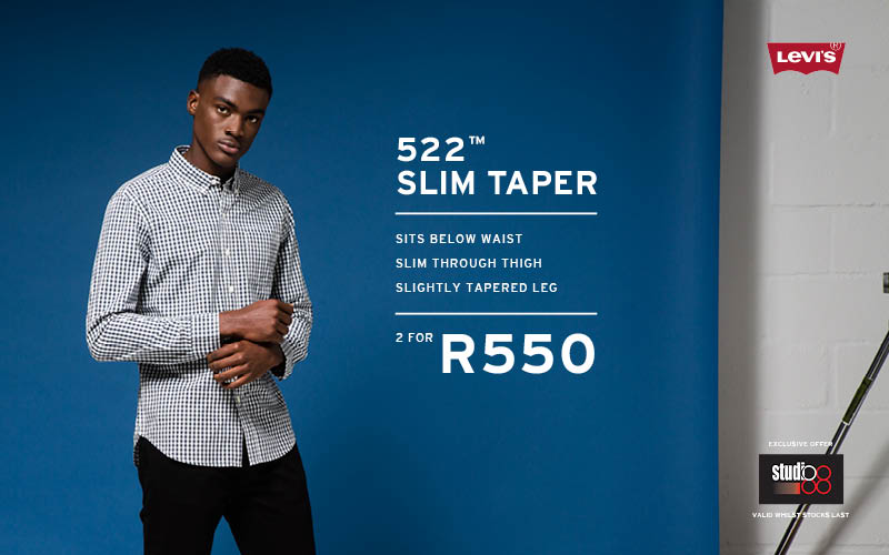 Studio_88's tweet photo. Get the all new @LevistraussSA 550 & 522 Denim styles @Studio_88 When you purchase 2 for R550! #2ForR550Deal #Studio88 #LevisSA https://t.co/NqzYjIlItx