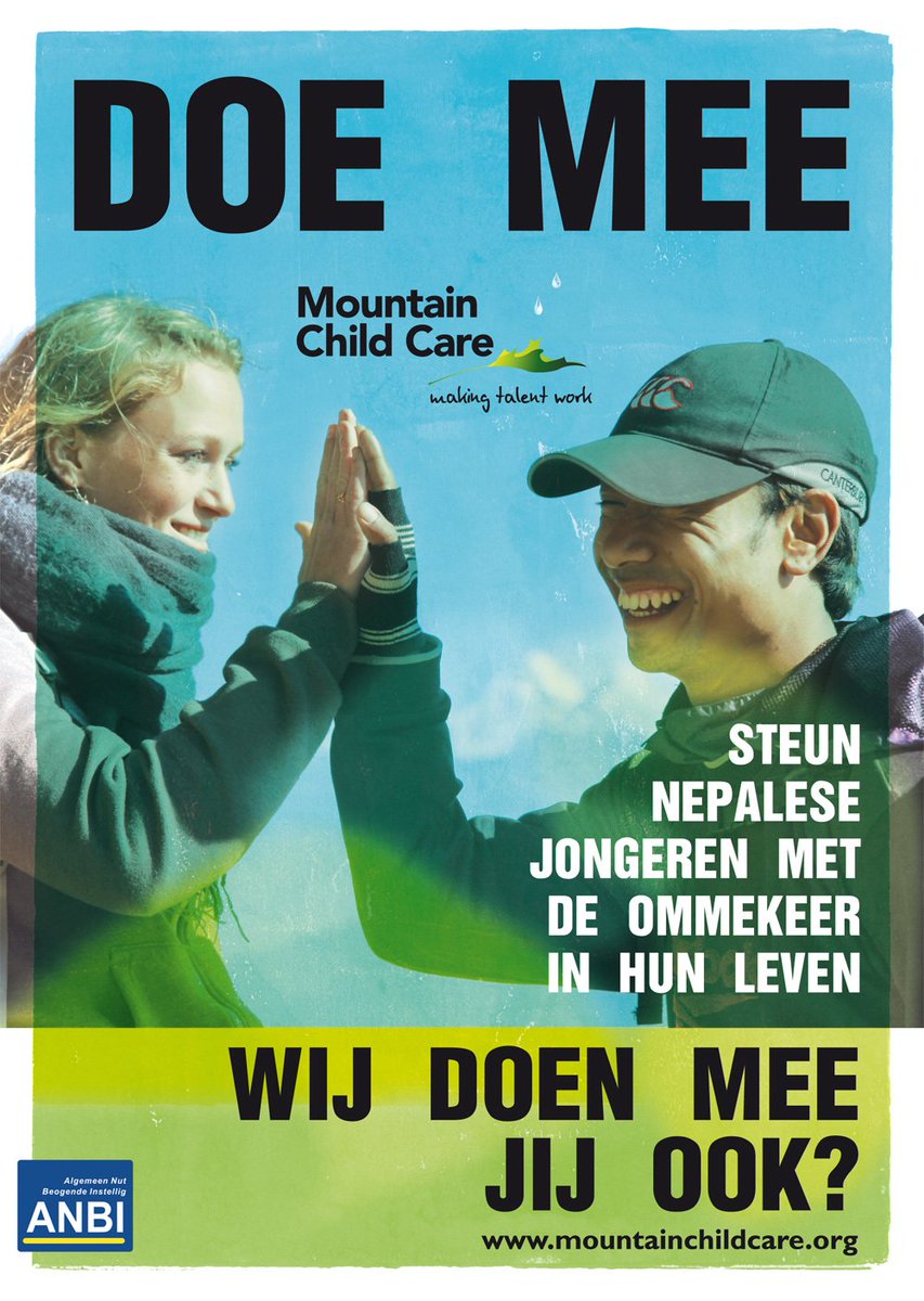 VisserLaura's tweet photo. Weer een mooie poster mogen maken voor @MountnChildCare met dank ook weer aan @drukwerkdeal https://t.co/3Qf6G1nvpS