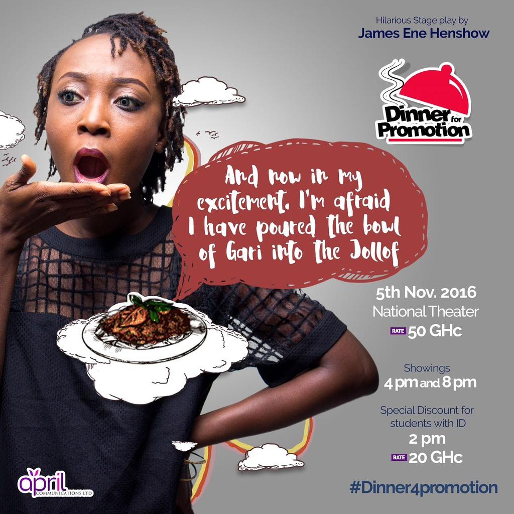 aprilcomgh's tweet photo. Have you ever come close to a promotion only to lose it at the very end?
#Dinner4promotion  on 5/11/16 at the National theater https://t.co/Ql3FBphB2e