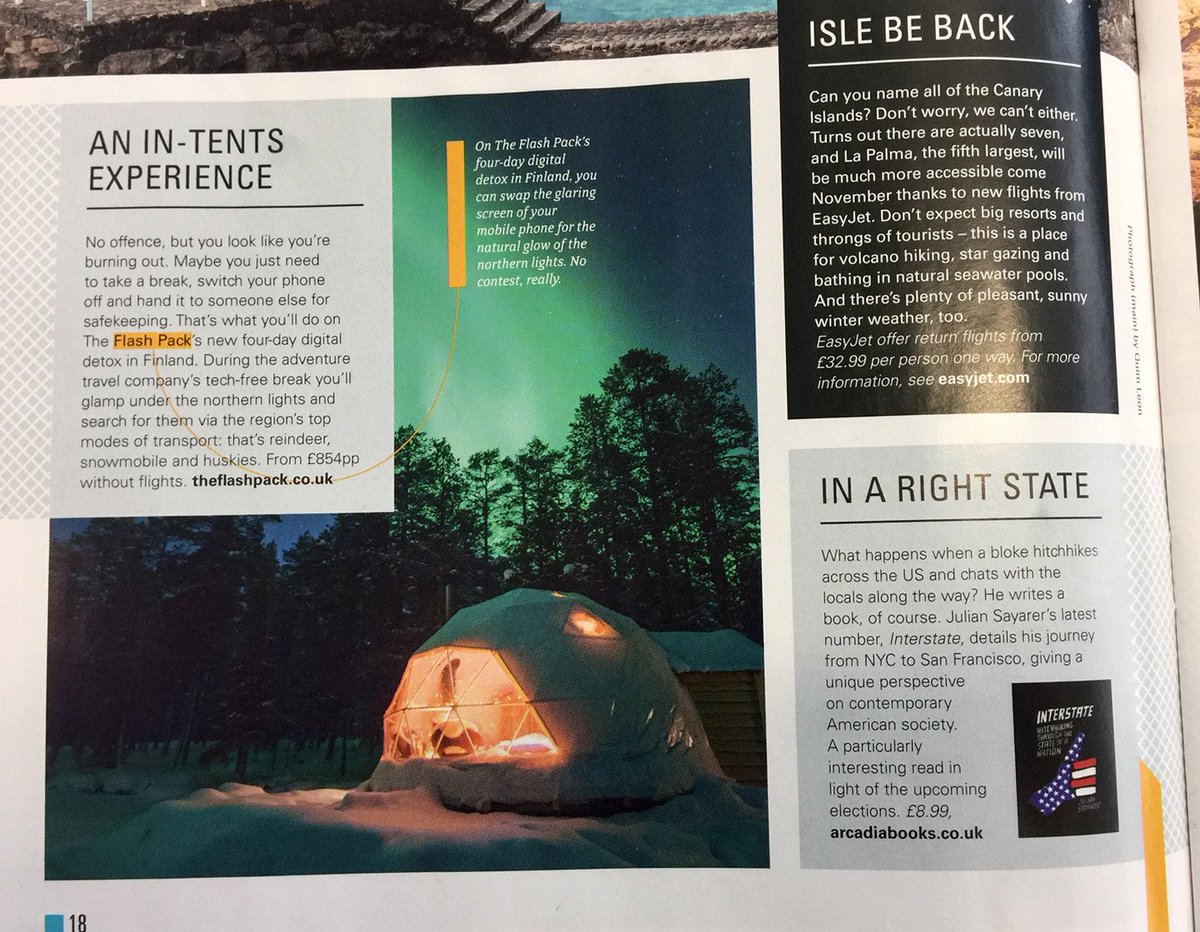 flashpack's tweet photo. Here's our #Finland glamping adventure in this months @EscapismMag #theflashpack #visitfinland https://t.co/IbHP6zg99i