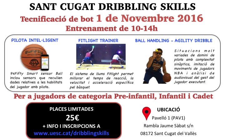 UESC_SantCugat's tweet photo. DRIBBLING SKILLS #SANTCUGAT 🏀 Nova jornada de tecnificació #UESC oberta a tots els clubs, el festiu 1 de novembre https://t.co/ROk6PLglJv https://t.co/PfvTr88VUs