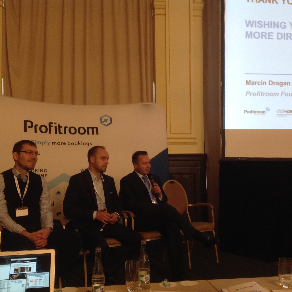 KatePfau's tweet photo. #dotcomhotel expert panel with #STR_Data, #rategain and #profitroom https://t.co/ReNlczPXrM