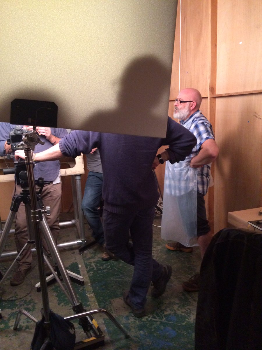 EmmaHanson13's tweet photo. Animation Director @ernyberny on set for @earlymanmovie casting a great #studioshadow https://t.co/bYFoH9cSHJ