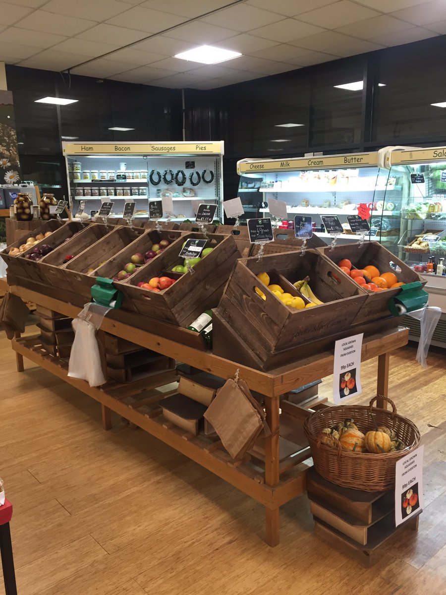 shedderly's tweet photo. Christmas merchandising finished in the farm shop, making full use of rustic artisan crates. https://t.co/OscUsHYwcM