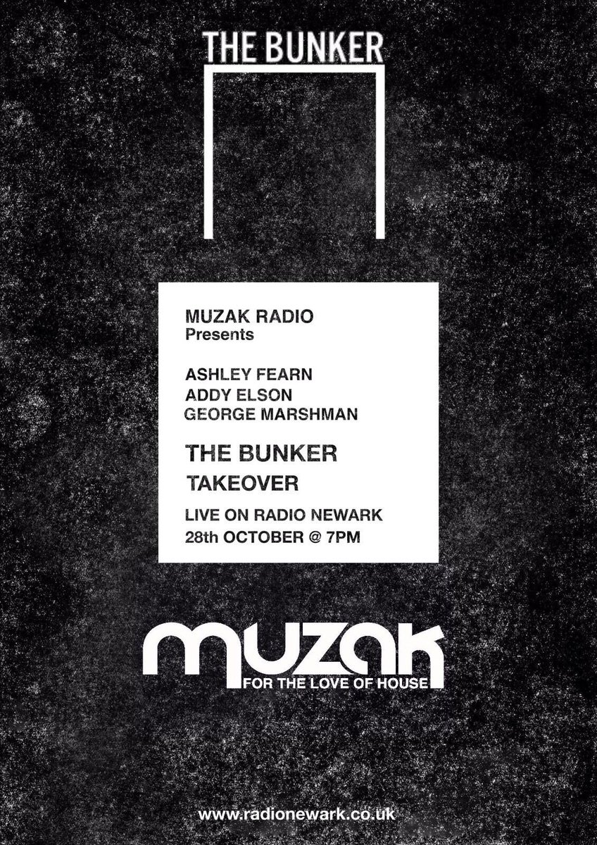 AshleyFearnUK's tweet photo. @thebunkerderby takes over @muzakofficial radio THIS FRIDAY on @radio_newark from 7pm

Sets from myself, @addyelson &amp; @GeorgeMarshman. https://t.co/gBBGSw10Gr