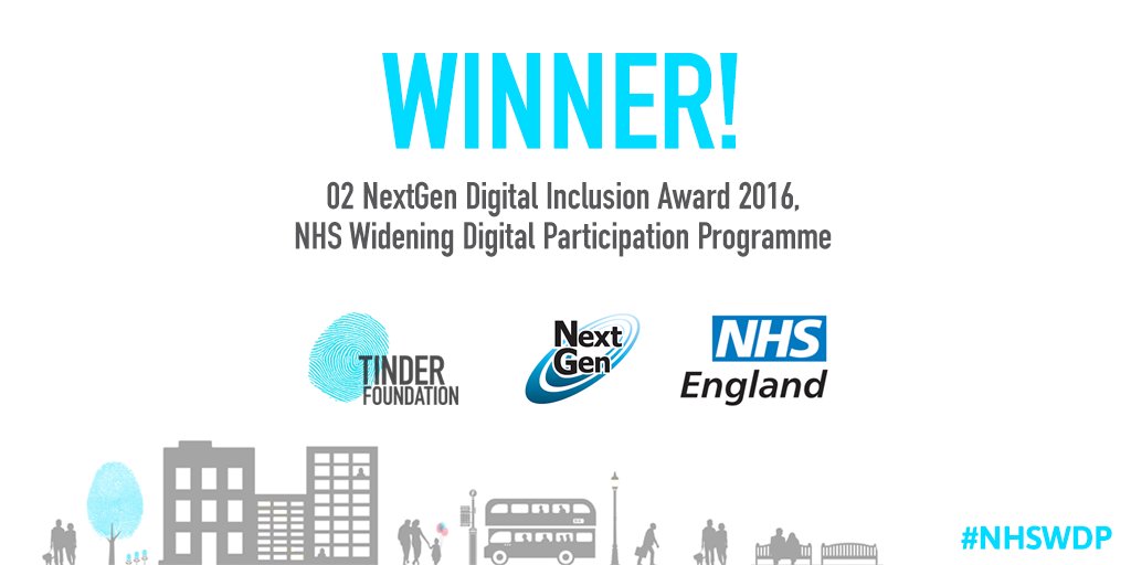 GoodThingsFdn's tweet photo. Our NHS Widening Digital Participation programme has won the #O2NextGen16 Digital Inclusion Award - https://t.co/0pk7g91NGa @EventsNextGen https://t.co/Pm9F041hql