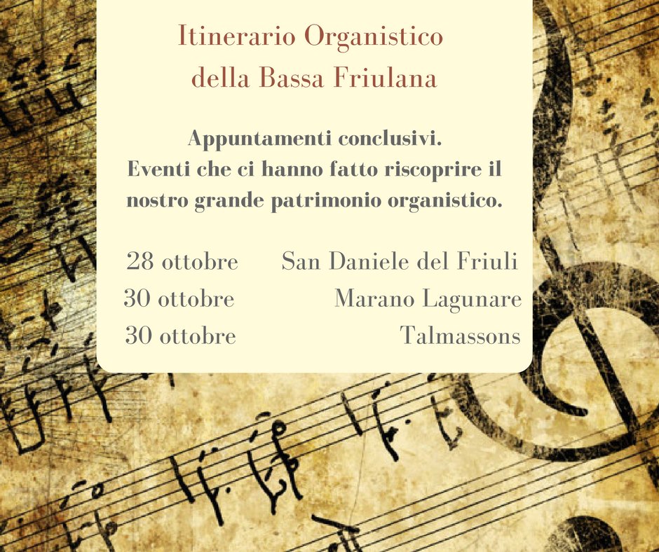 ConcorsoMuzzana's tweet photo. Ottobre chiude gli appuntamenti dell'Itinerario Organistico della Bassa Friulana
Concerti gratuiti aperti a tutti https://t.co/SFitEnzP3I