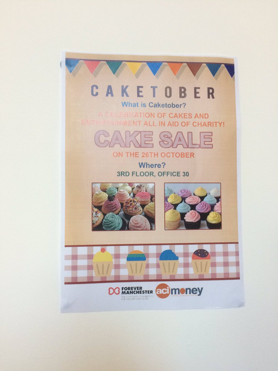 acimoney's tweet image. The posters are up! Time is ticking, 24 hours to go! #Caketober @Caketober @4EVERManchester