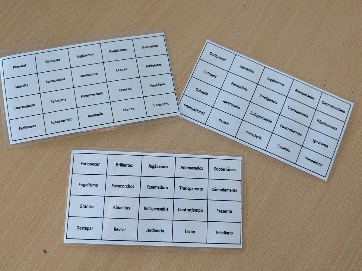 la_dialectica's tweet photo. Repasamos ortografía con un bingo en @Humanitastc #acentuación #diptongosehiatos #morfemas #lexemas #EducarConEmoción https://t.co/QdfWVtxXaA