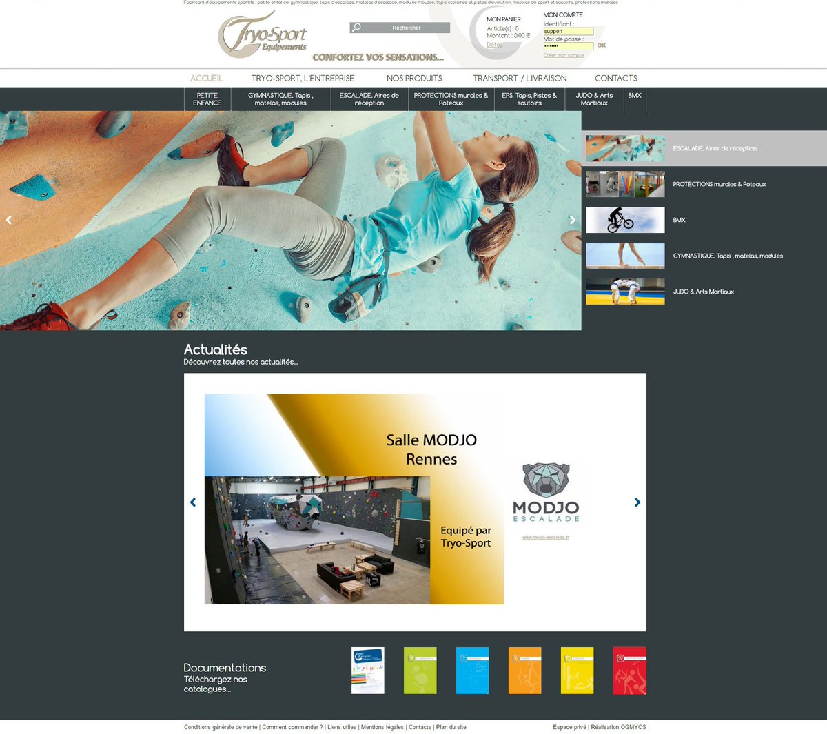 Tryo Sport - fabricant d'équipements sportifs - confie la refonte de sa page d'accueil à #Ogmyos #Agenceweb ow.ly/xvk7305vopw