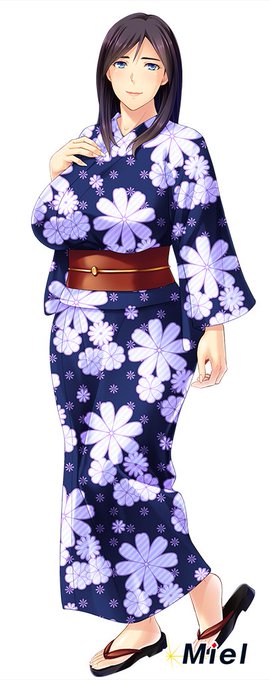 昨日に続き新作の立ち絵公開です。こういう人妻らしいものでのHもあります。 #miel 