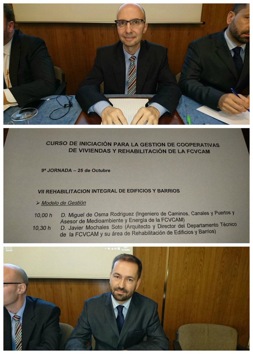FCVCAM's tweet photo. Llegamos a la jornada 9 del #CIGCVR16, hoy Rehabilitación Integral de Edificios y Barrios con Miguel de Osma y Javier Mochales de la #FCVCAM https://t.co/RYa50t1ctz