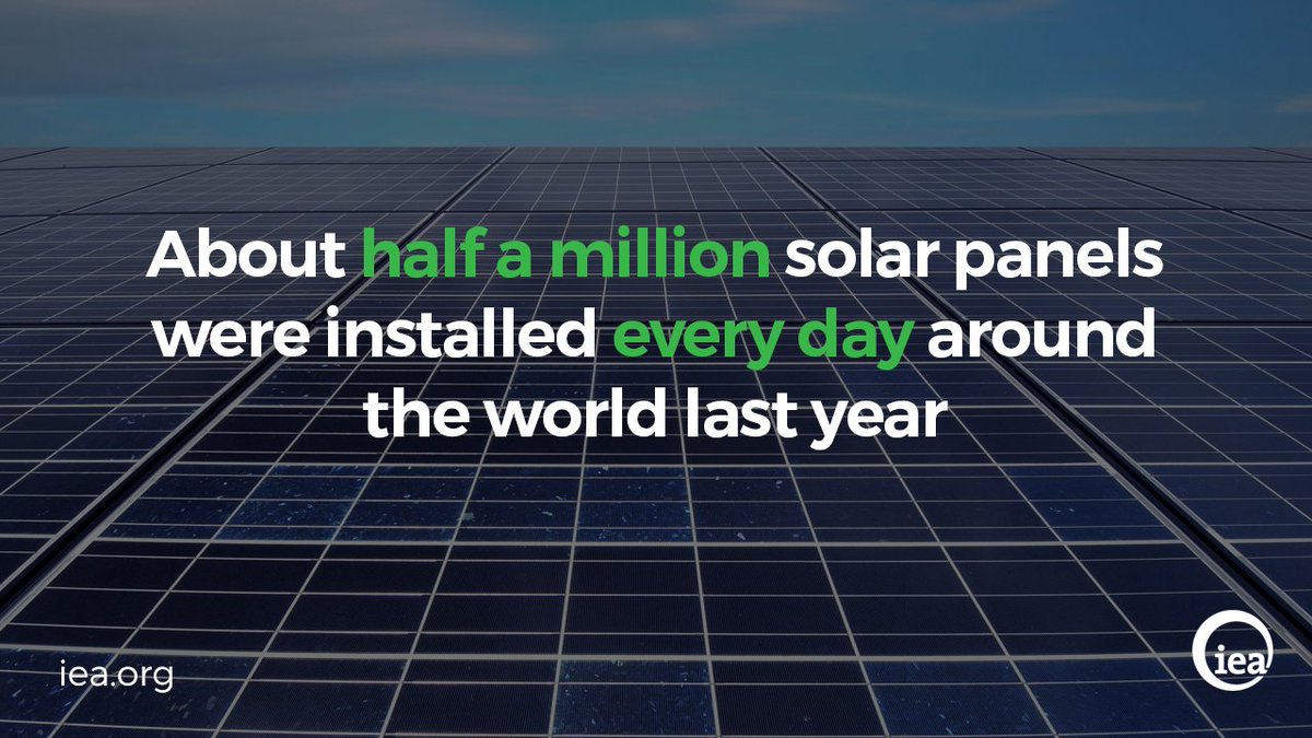 About half a million #solar panels were installed every day around the world last year! Find out more 👉 bit.ly/2ejmaeb