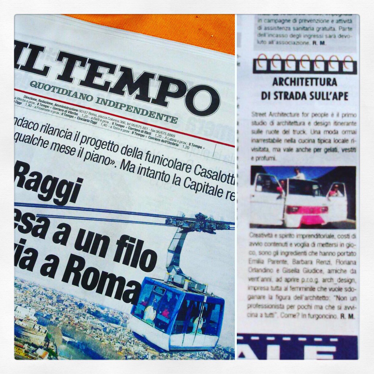 progarchdesign's tweet photo. Sul @tempoweb di oggi un articolo su di noi @piaggio_official #ilprimostudiomobilediarchitettura @LazioCreativo @LazioInnova @BICLazio https://t.co/8pqh2KHzo3