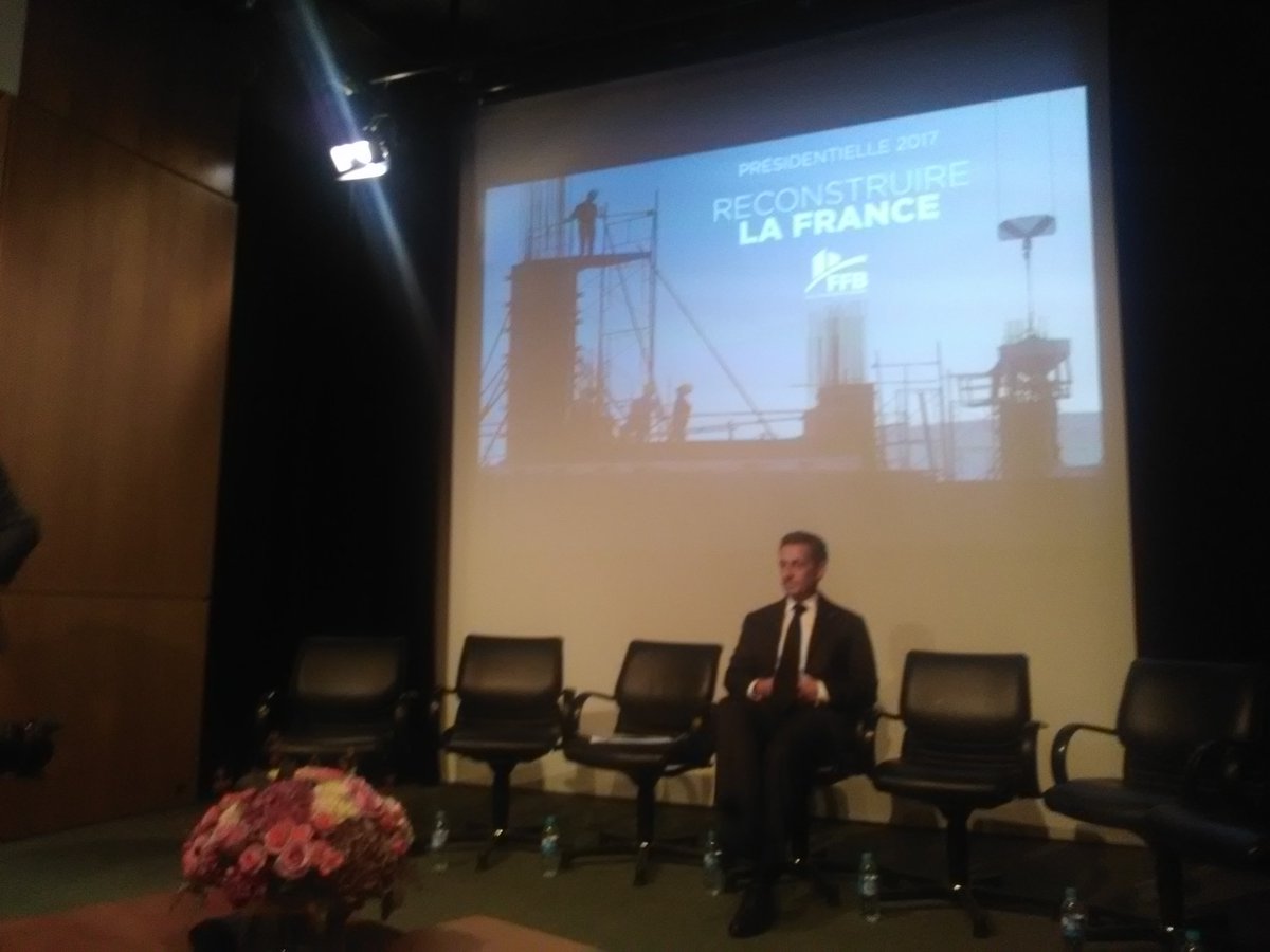 68avecSarkozy's tweet photo. RT FFBatiment: Arrivée de NicolasSarkozy pour échanger avec les professionnels du bâtiment TTpourlaFrance #reconst… https://t.co/90l7wL5VJY