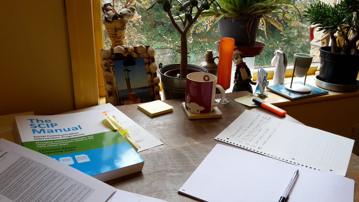 JacquelineGaile's tweet photo. At my analogue desk writing @SCIP_Research #SCIPManual training. Soon I'll have to edit video & make slides but happy here with pen & paper https://t.co/zEZB0NiYjq
