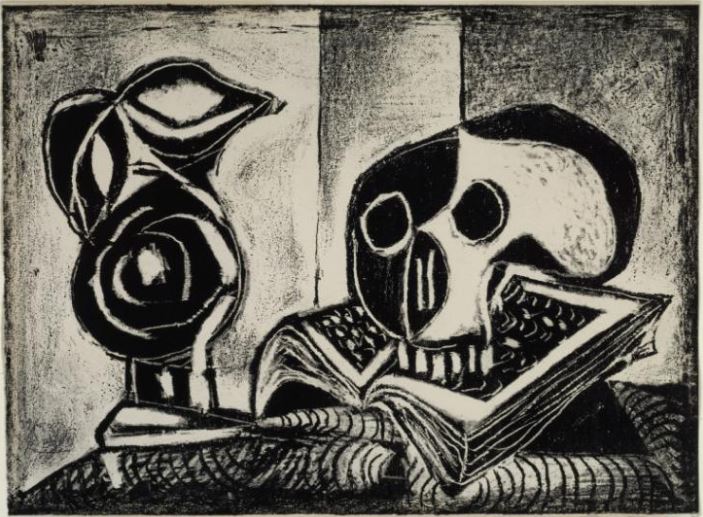 Tate_StIves's tweet photo. Happy birthday to Picasso, born #onthisday in 1881. His print seems very apt with Halloween less than a week away https://t.co/Vd1W2ZqyQ6 https://t.co/iJMlwNyNS6