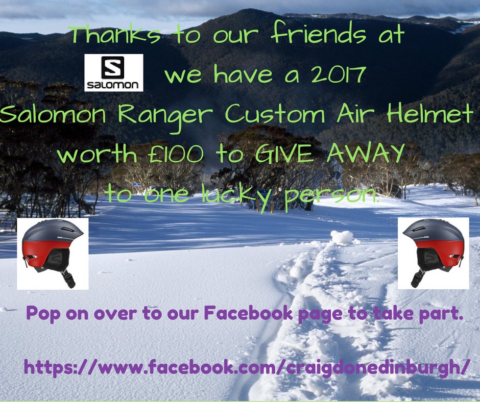 CraigdonEdin's tweet photo. Win a Salomon Ski helmet worth £100. https://t.co/VDKHBxyg0Y #competition #salomon #prize #craigdonedinburgh https://t.co/KKHWGcRWEd