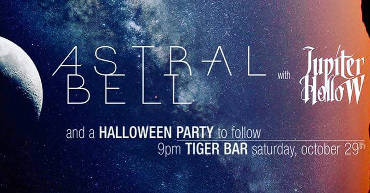JupiterHollow_'s tweet photo. Saturday we are performing with @AstralBellMusic at the Tiger Bar in Toronto. We're on at 10pm, Astral Bell is on at 11pm
#prog #halloween https://t.co/cJPMLBw4eX