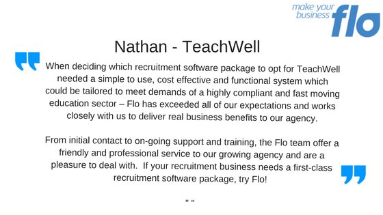 Great customer testimonial from our client at Teachwell!