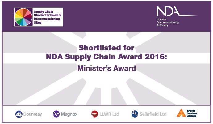 NDAgovuk's tweet photo. Congrats @ocrobotics shortlisted for 2016 #DecommSupply Minister’s award. Winner announced 3 Nov https://t.co/U15hy86z6D https://t.co/yslSazXe0v