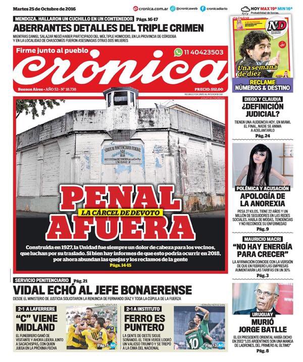 Les comparto la nota q' me realizó <a href="/cronicaweb/">Diario Crónica</a> sobre el traslado de la Cárcel de Devoto. m.cronica.com.ar/article/detail…