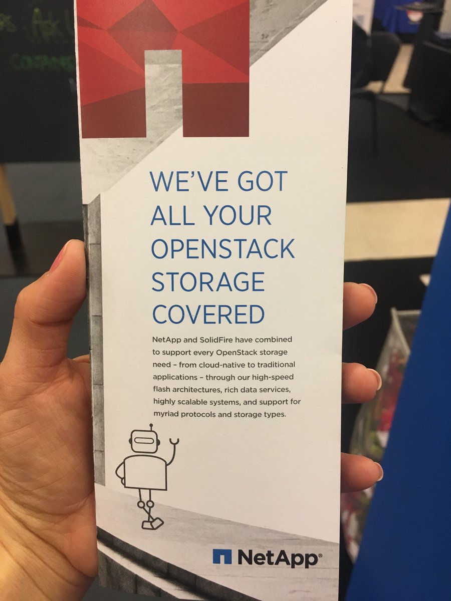 NetApp_es's tweet photo. Si estás por el #Openstack2016 en Barcelona, no te olvides de pasar a saludar. Estamos en el stand A30 #NetAppOpenStack https://t.co/0GYqI1EhMR