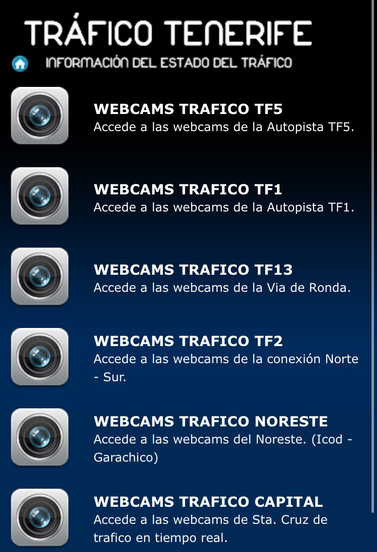 Precaución en las carreteras. Consulta todas las webcam de tráfico en traficotenerife.com/index_cams.html