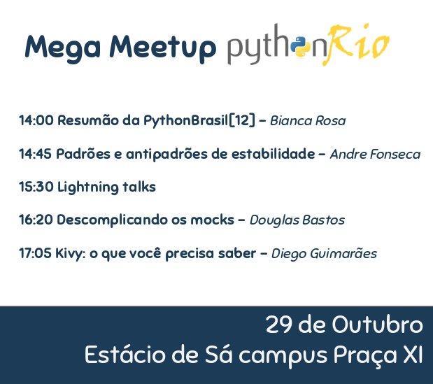 pythonrio's tweet image. Mega Meetup PythOnRio se inscreva pelo site da Eventbrite eventbrite.com/e/xiv-encontro… Mas corram! Vagas limitadas!!! #forcaPython