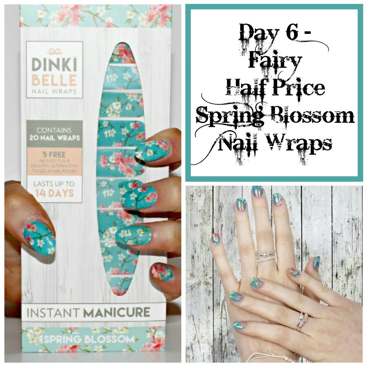 DinkiBelle's tweet photo. Day 6 of our 12 days of Halloween.  Get our spring blossom nail wraps half price at £3.49. Today only,  offer ends midnight. https://t.co/ODXhOor906