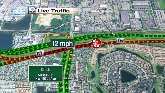 Crash on SR-836 EB at NW 107th Ave #traffic https://t.co/d5yDDY9Gzf