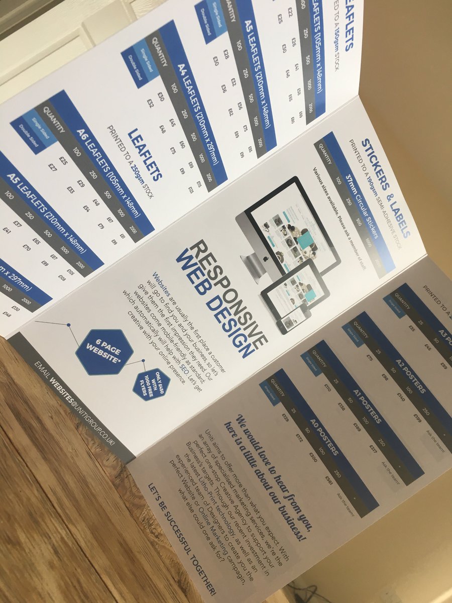 You should see our latest Price List being distributed around #Nottingham this week. Order online! >> unitigroup.co.uk #print