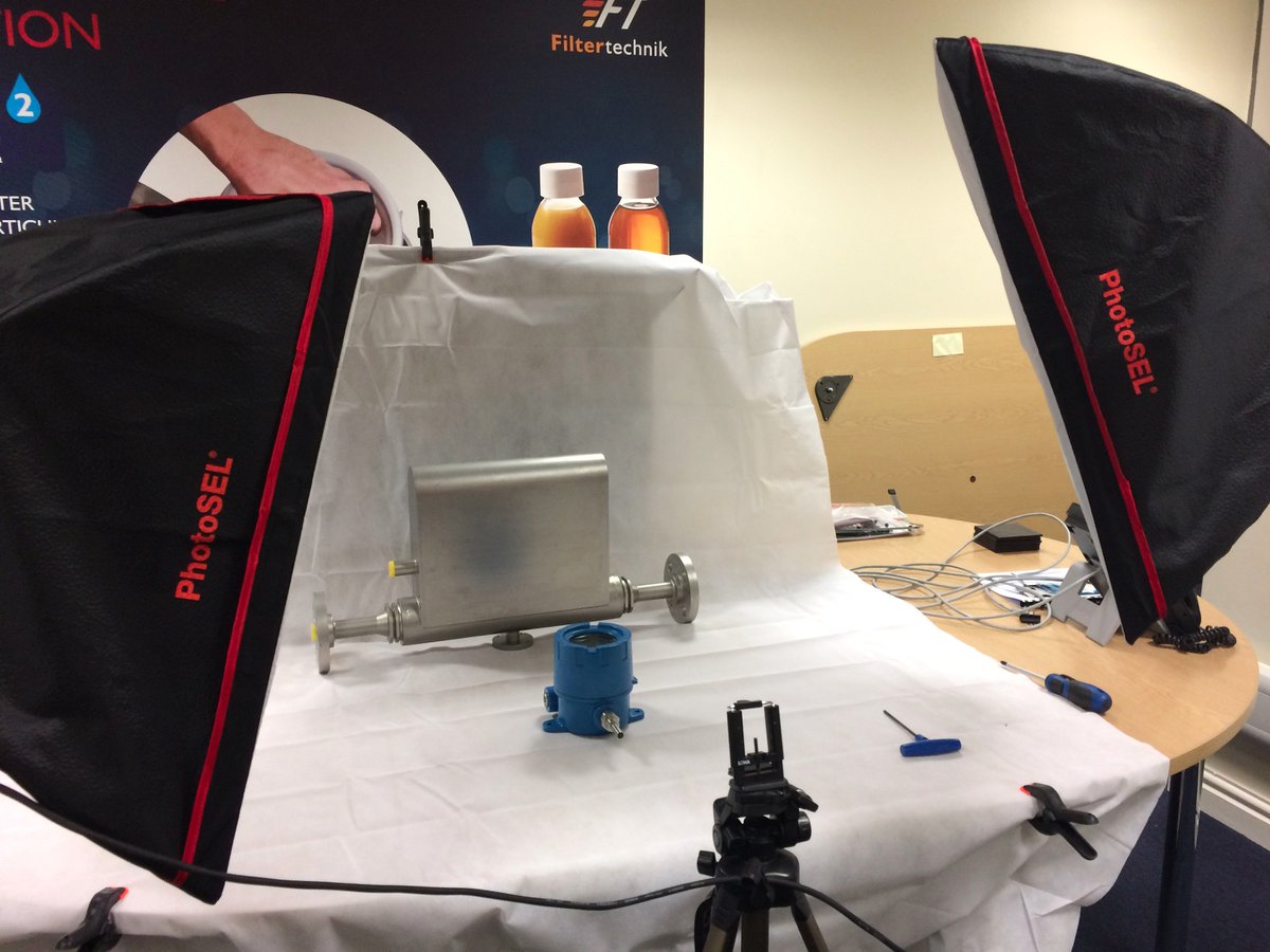 Lights, Camera, Action.. Taking pictures of our Coriolis Flowmeters with our fancy lights.