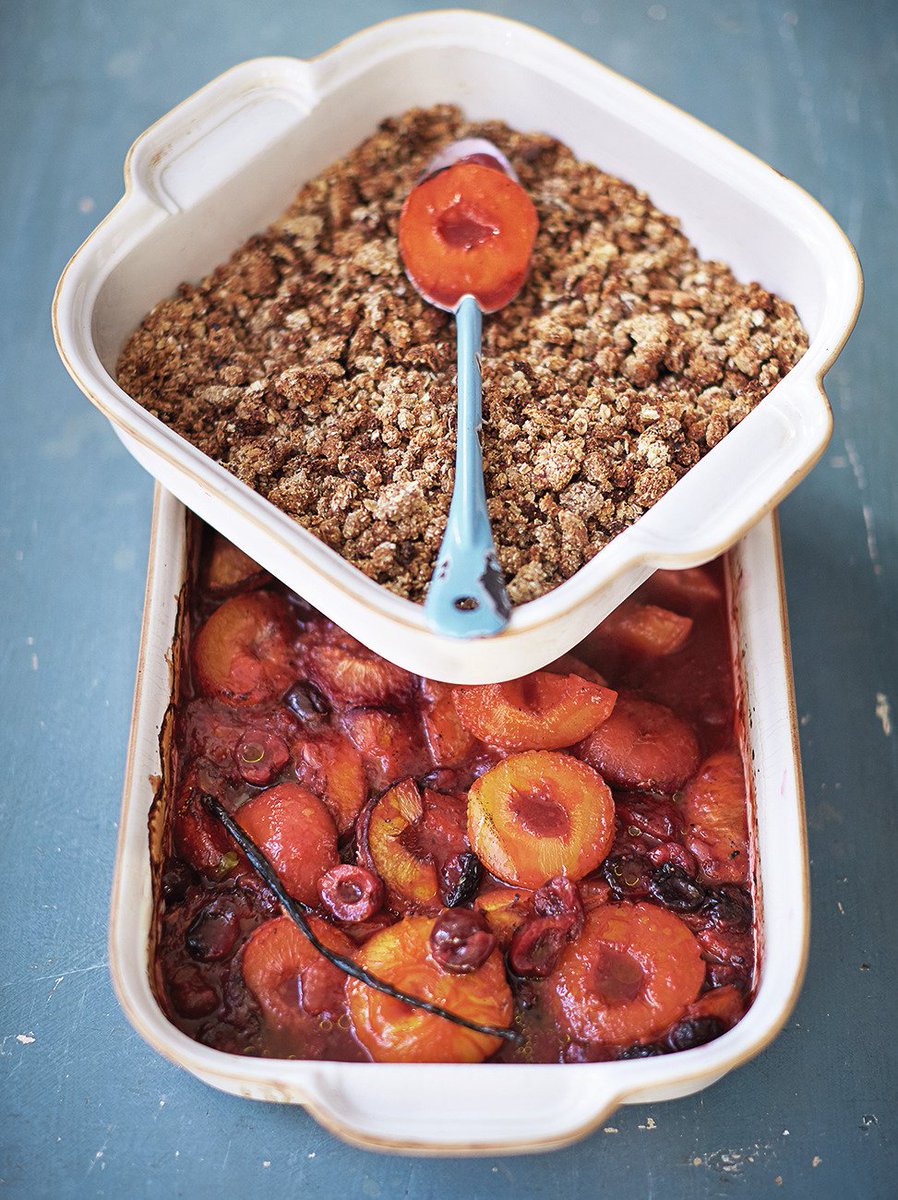 My stone fruit crumble celebrates oats & dates both superhigh in