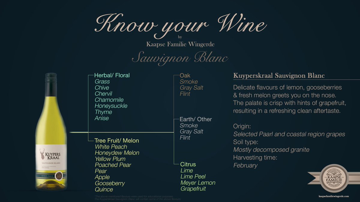 #KnowYourWine by Kaapse Familie Wingerde: #SauvignonBlanc #KFW #Wine