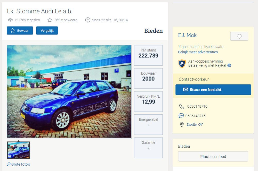 Zwolse advertentie ‘Stomme Audi’ gaat viral en het werkt: een potentiële koper komt morgen kijken ad.nl/zwolle/zwolse-…
