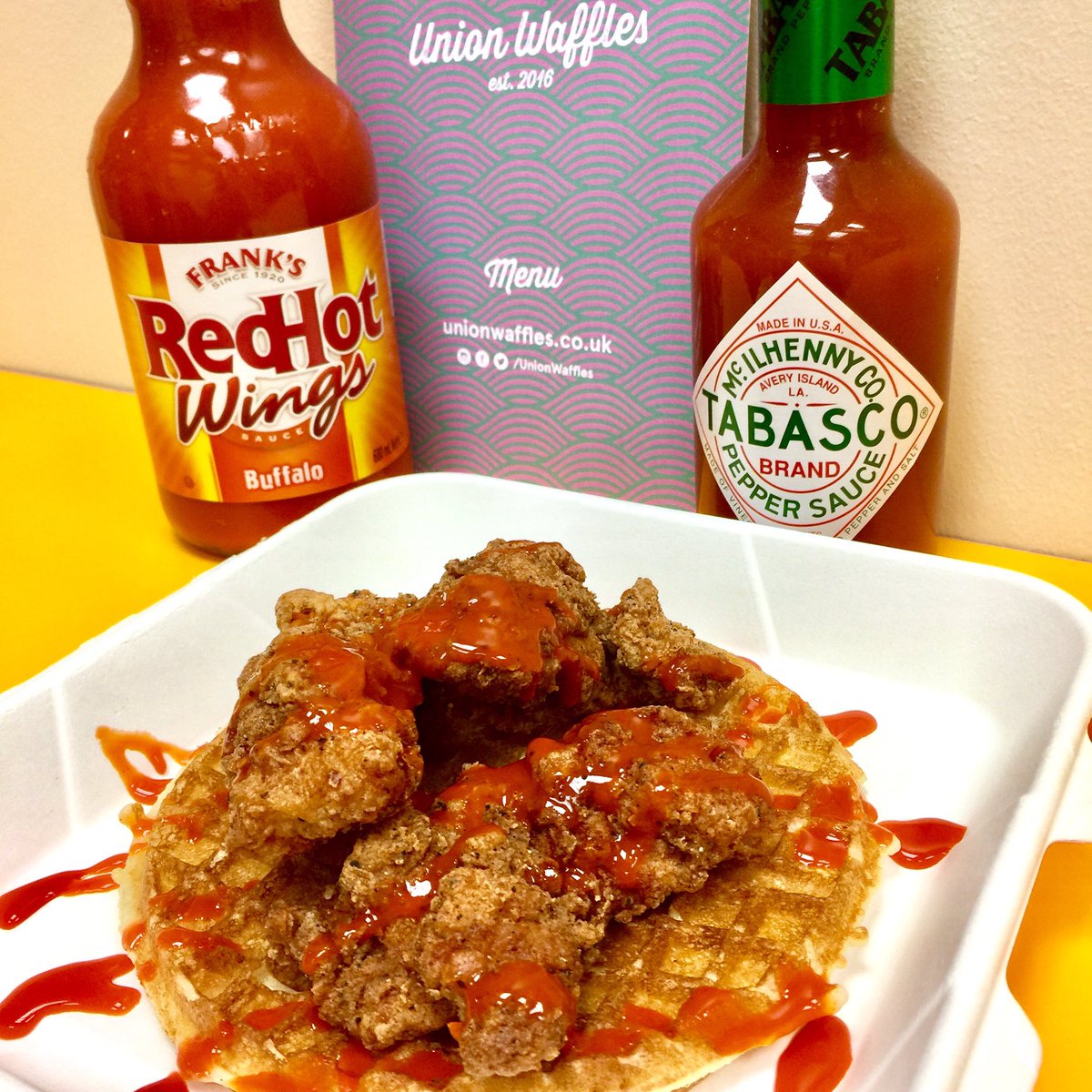 UnionWaffles's tweet photo. We're seeing an increase in the popularity of Fried Chicken Waffles in #Glasgow. But such important matters are best left to the experts 😝 https://t.co/jP6IChl5f6