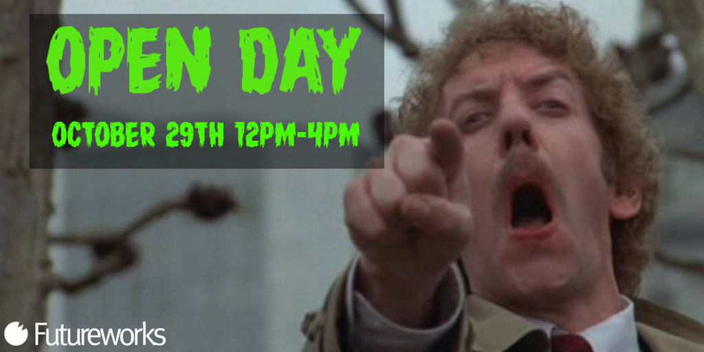 Futureworks_Mcr's tweet photo. In the words of Invasion of the Body Snatchers. "Sreeeeeeeeeeeeeeeech" https://t.co/smvgFreD7a #openday #studyaudio #studyfilm #studygames https://t.co/1ObG6TKb4M