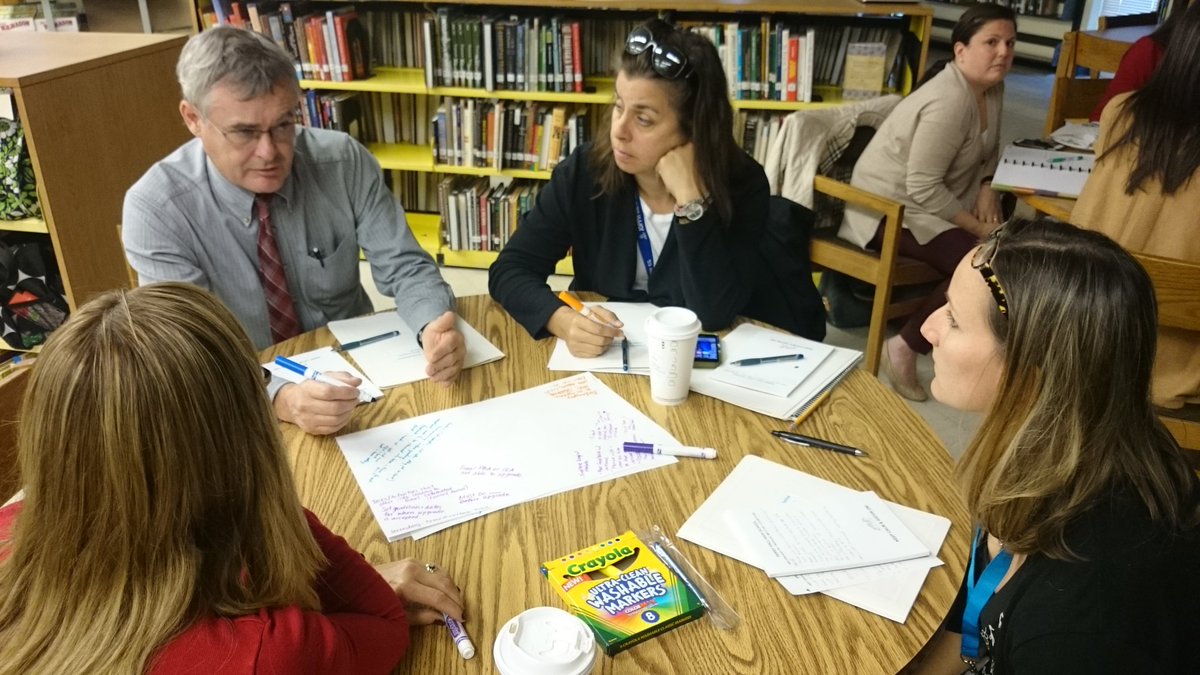 MTCummins's tweet photo. Perry Hall community schools swap ideas around FA, TSGI, Feedback, Grading, and tech! #stealingalot #hall2gether https://t.co/TAuErwQ1yF