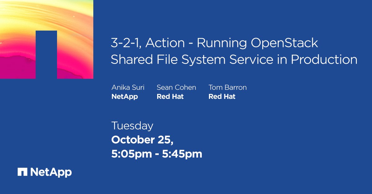 NetApp_es's tweet photo. No te pierdas la intervención de NetApp a las 5:05pm en @OpenStack summit! Más información: https://t.co/BqZNdCNHYI #NetAppOpenStack https://t.co/1RTpZTPdzb