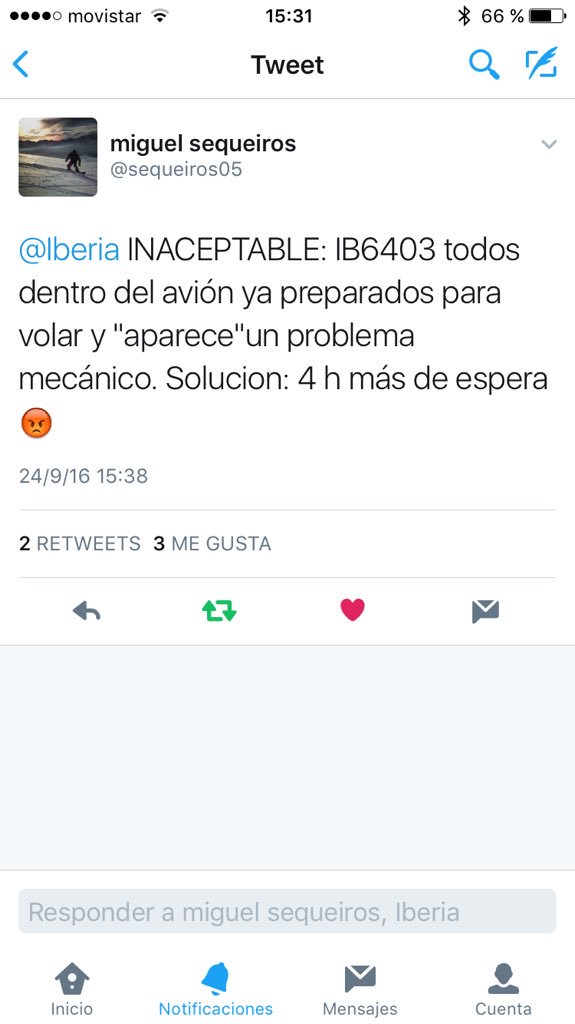 sequeiros05's tweet photo. @Iberia hola ya tenemos noticias???? He esperado las 4 semanas y no tengo noticias de mi reclamación por su parte .... https://t.co/gHwhfuZqTP