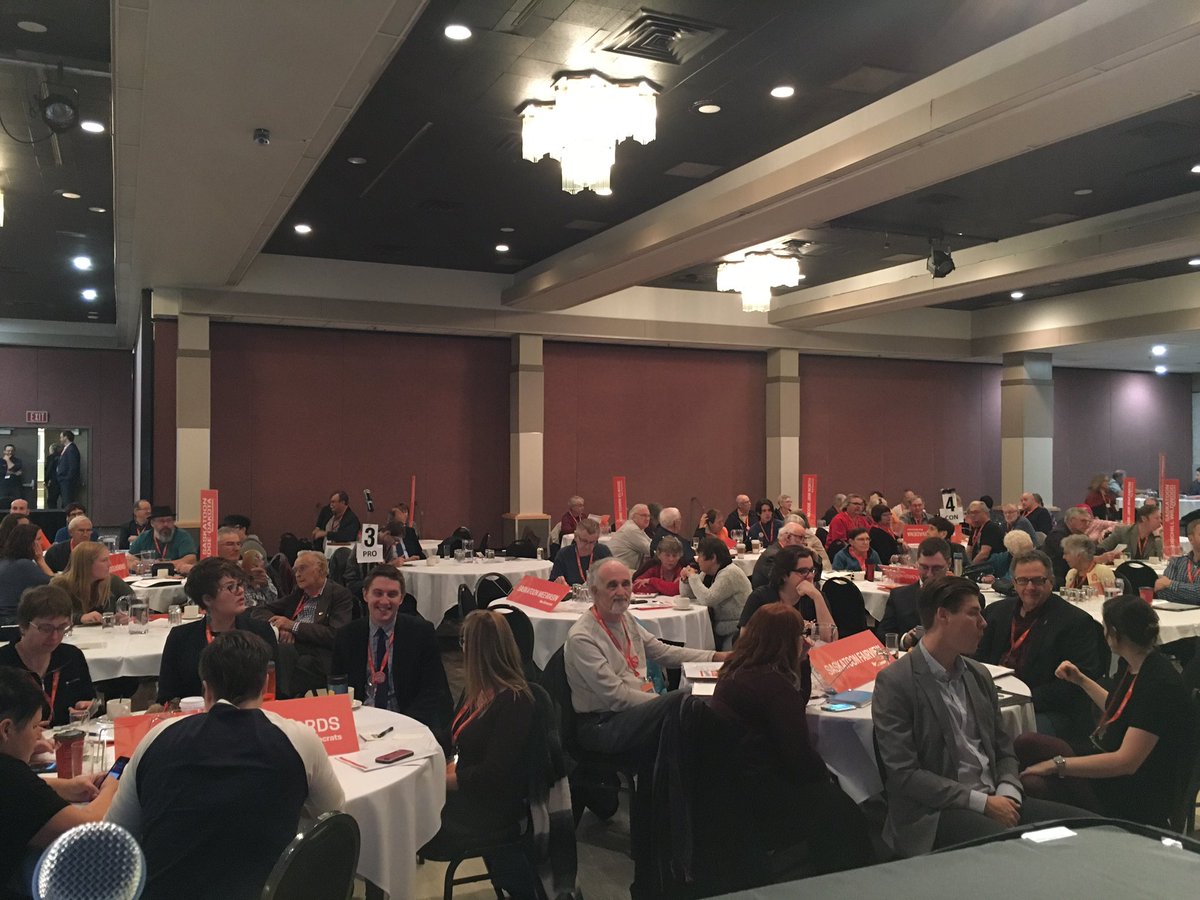 ProfMcGrane's tweet photo. @MMandryk I can confirm that there was 334 voting delegates and 400 attendees at @Sask_NDP convention this weekend. Not "150 or so" #error https://t.co/SFsIzJXWBZ