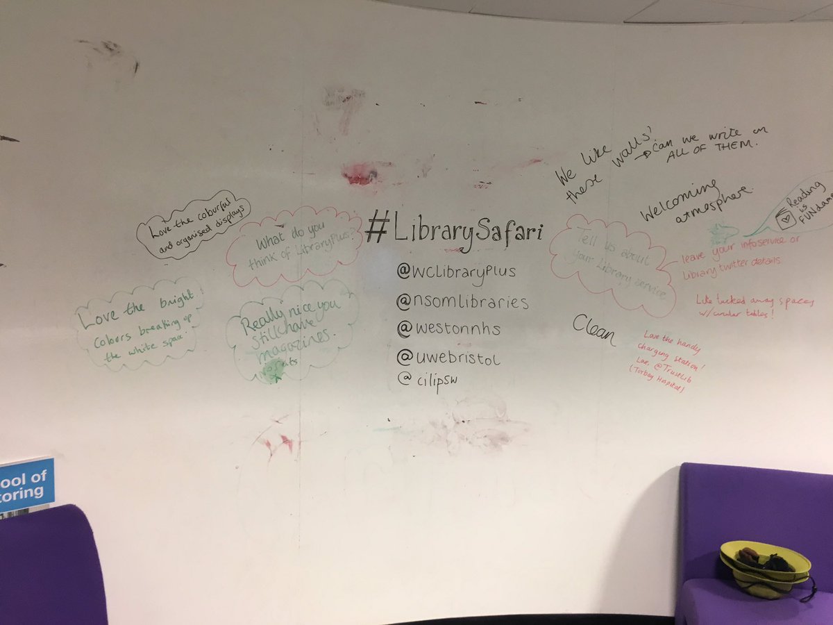 CoralJPepper's tweet image. @wclibraryplus have whole walls for writing on! @TrustLib can we have one please?? #LibrarySafari