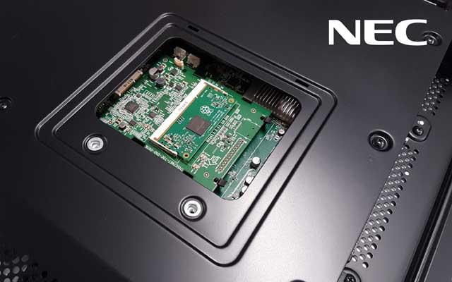 Elektor's tweet photo. 2017: a #raspberrypi 3 socket on every #NEC_display. Read more at https://t.co/gIkD8rSifT https://t.co/b7vm1hcvre